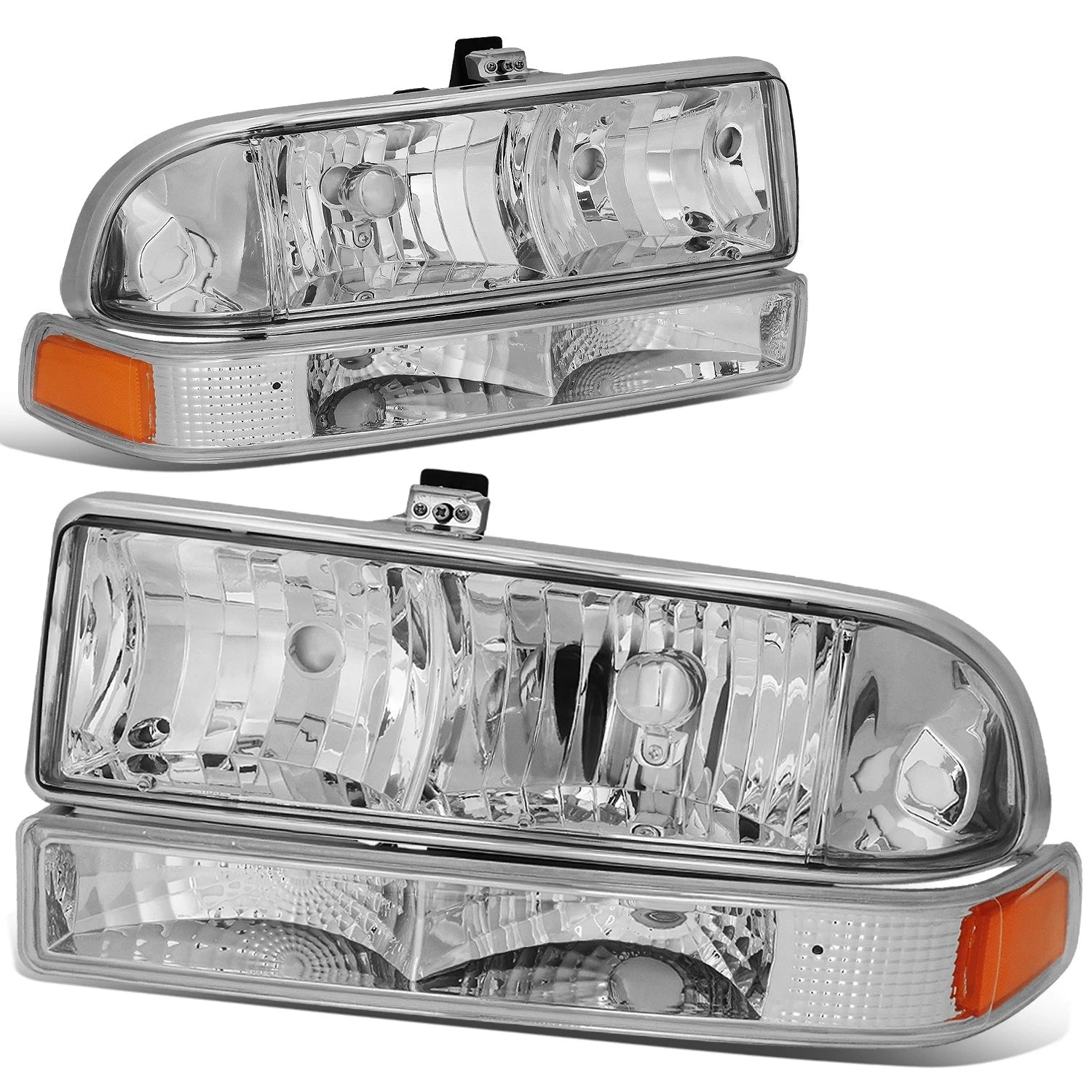 Chrome Housing Headlight, Bumper, Corner & Smoked LED Fog Light Kit for S10/BLAZER (1998–2004)
