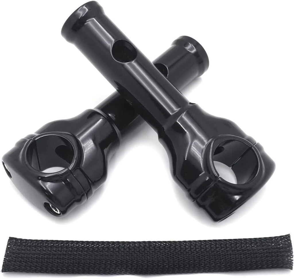 Black 6" Risers 1.25" Handlebar Top Clamps for Harley Softail (2018–2023)