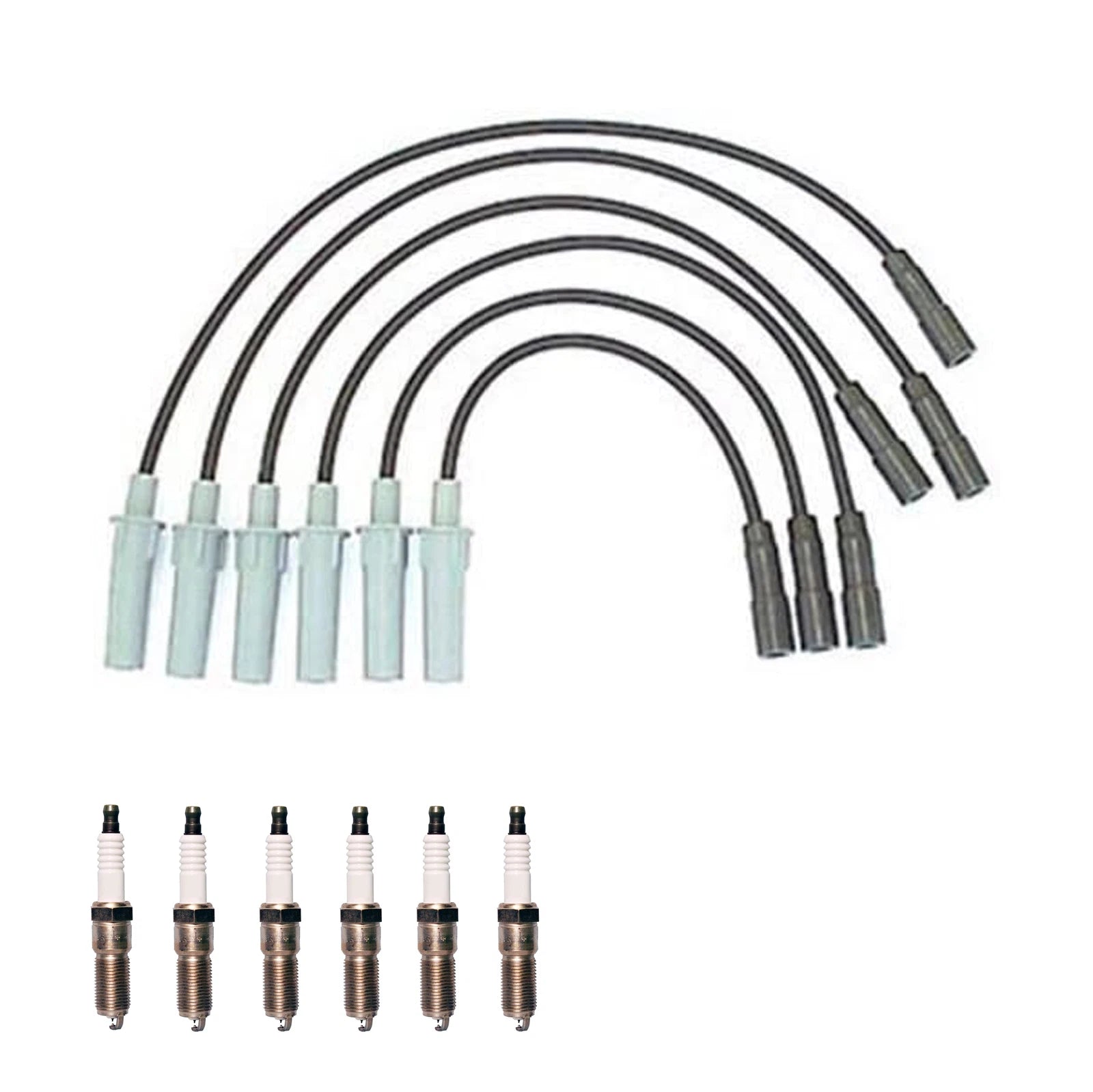 Denso 7mm Wire Set & 6 Iridium TT Spark Plugs for Chrysler V6