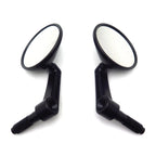 1 Pair Black Round Bar End Rearview Side Mirror for Cafe Racer