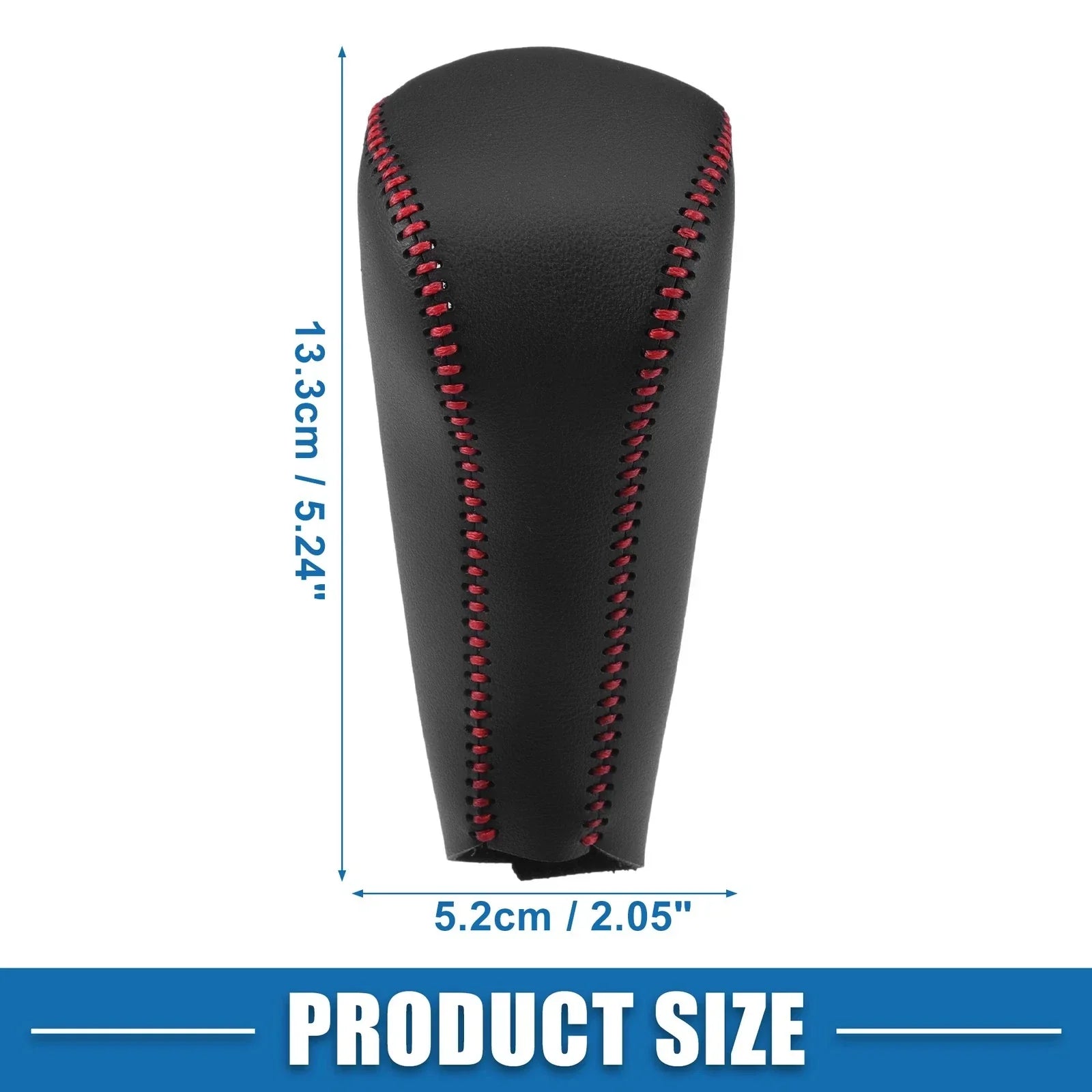 Gear Shift Head Knob Cover for Honda Civic 2006-2011 Black Red Stitching