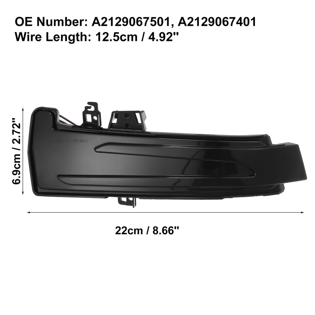 1 Pair LED Wing Mirror Indicator Repeater Light A2129067501 for Mercedes W176 (2013–2018)