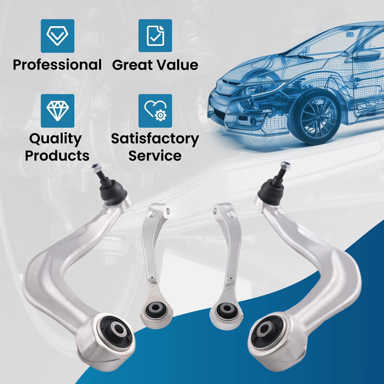 Set of 4 Control Arms for Ford Explorer (2020–2023) - LH RH