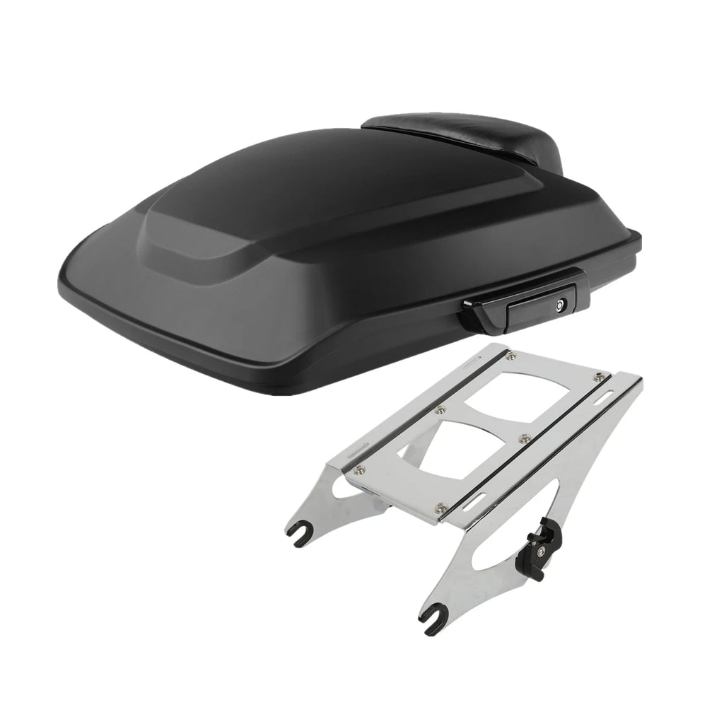 Matt Black Razor Trunk Backrest Mount Rack for Harley Road Glide (2014–2025)