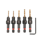 Hex Countersunk Drill Bit Set for Wood and Metal Drilling with Wrench
