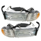 Set of 2 Chrome Headlights for Dodge Ram 1500 2500 3500 (1994–2002)