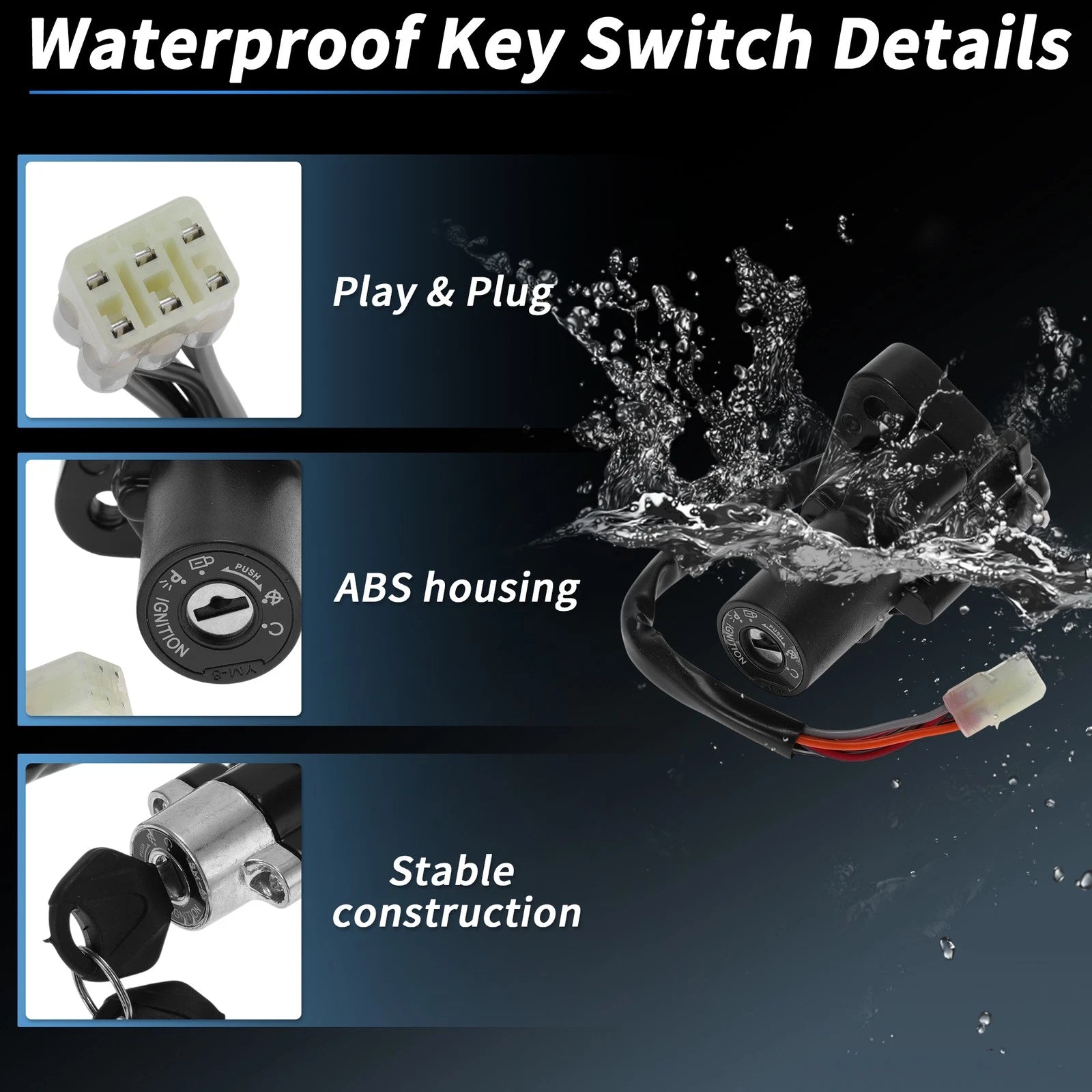 Ignition Key Switch No. 3710024F00 for Suzuki GSX1300R Hayabusa (1999–2007)