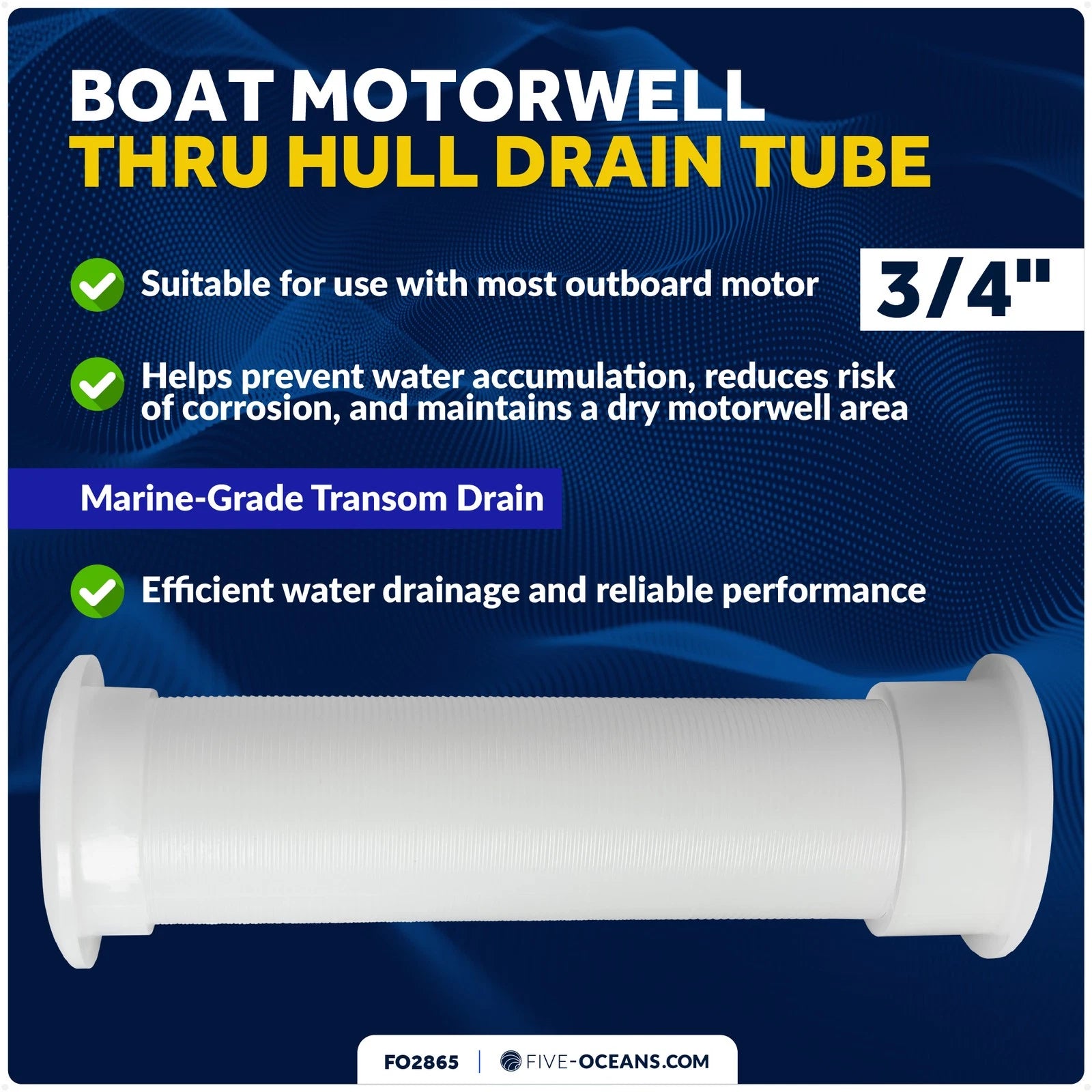 Thru Hull Drain Tube for Boat Motorwell (FO2865)