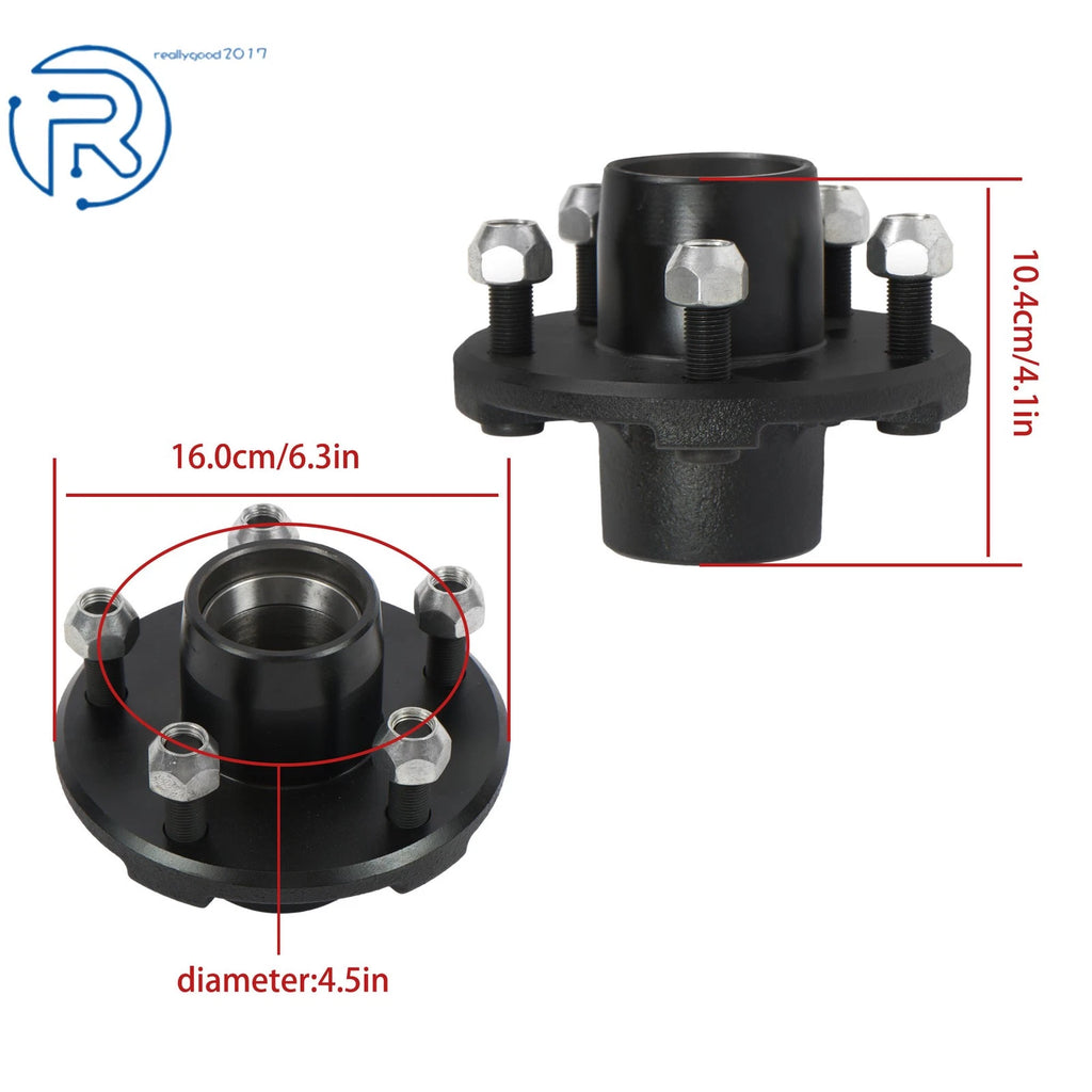 2X Trailer Wheel Idler Hub Kit 5 Lug for 2000lb Spindle (2000-YYYY)