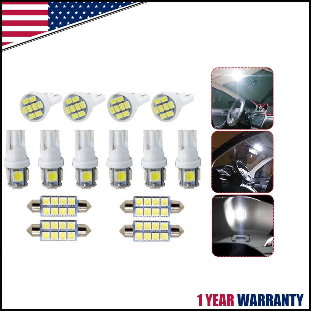 14x White Interior LED Light Package Kit for Ford F150 (1998–2016)