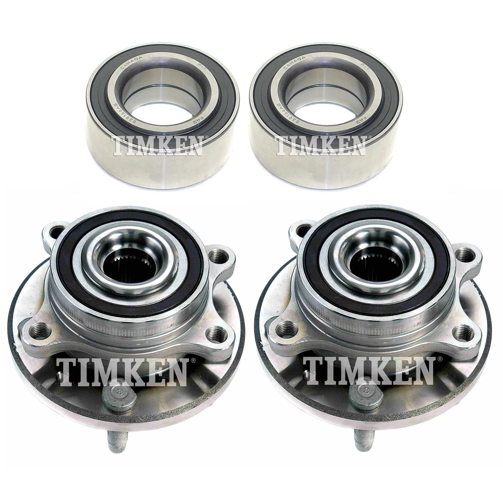 Front & Rear Wheel Bearings & Hubs Kit for Ford Edge, Lincoln MKX (2007–2018)
