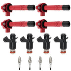 Set of 4 Fuel Injectors + Ignition Coils + Spark Plugs for Honda Civic (2001–2005)
