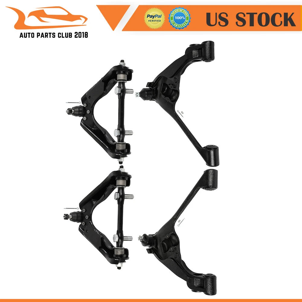 Set of 4 Front Upper Lower Control Arms w/ Ball Joints for Dodge Dakota (2000–2004)
