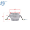 Cam Lock 4" Type B Female Coupler × Male NPT Aluminum Hose Fitting