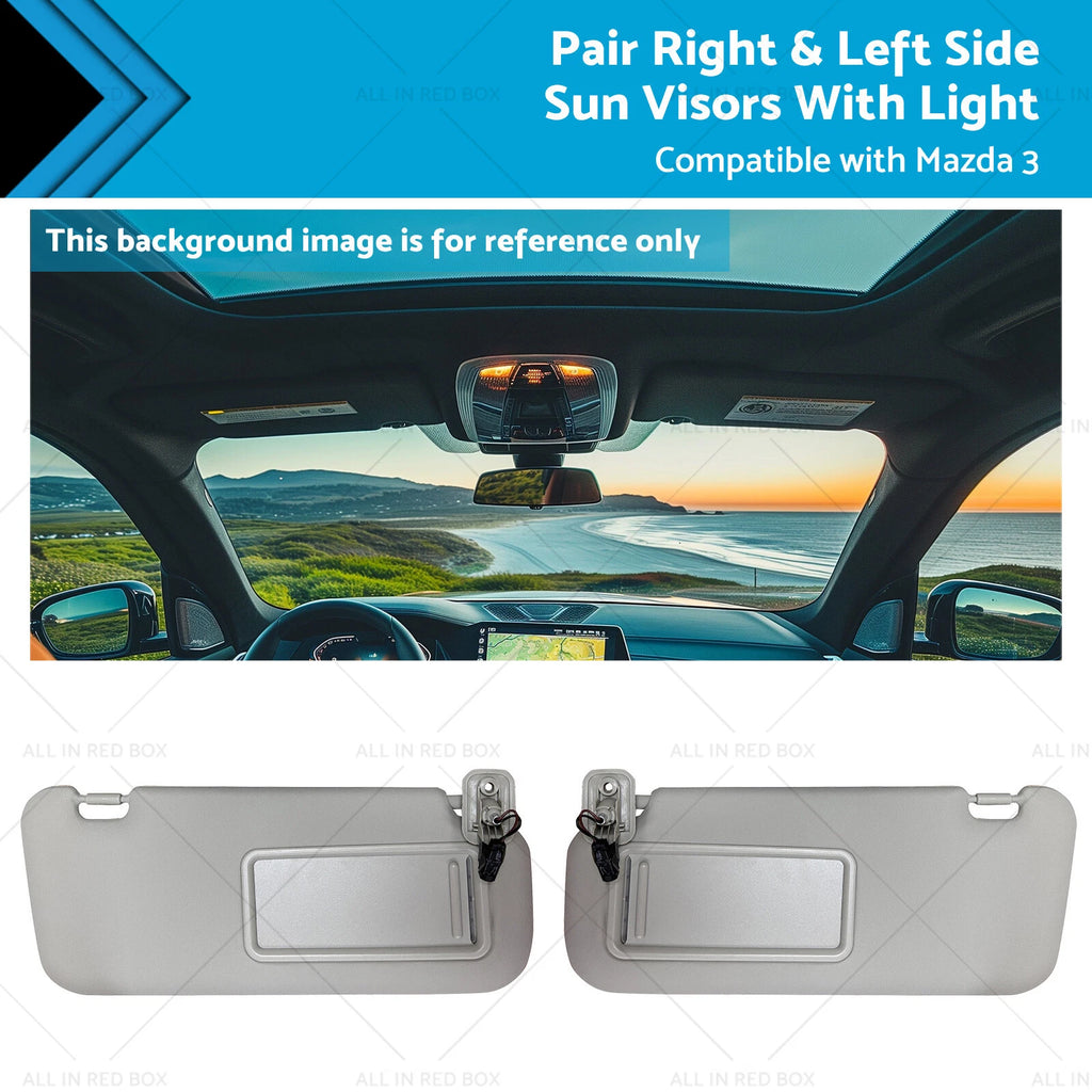 2X Sun Visors with Light for Mazda 3 (2010–2013) BBM369270C75