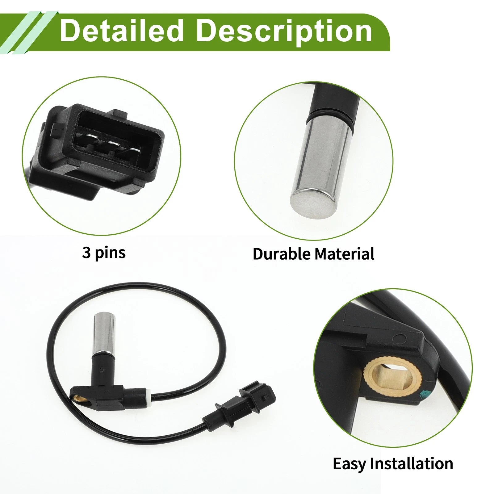 Crankshaft Position Sensor for BMW 325 (1986–1987) No. 12521276212 Black