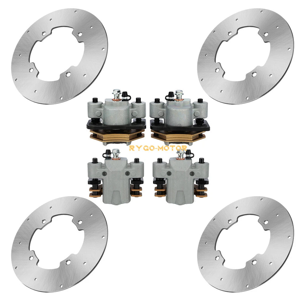 Front & Rear Brake Calipers w/ Disc Rotors for Arctic Cat Wildcat X 1000 (2013)