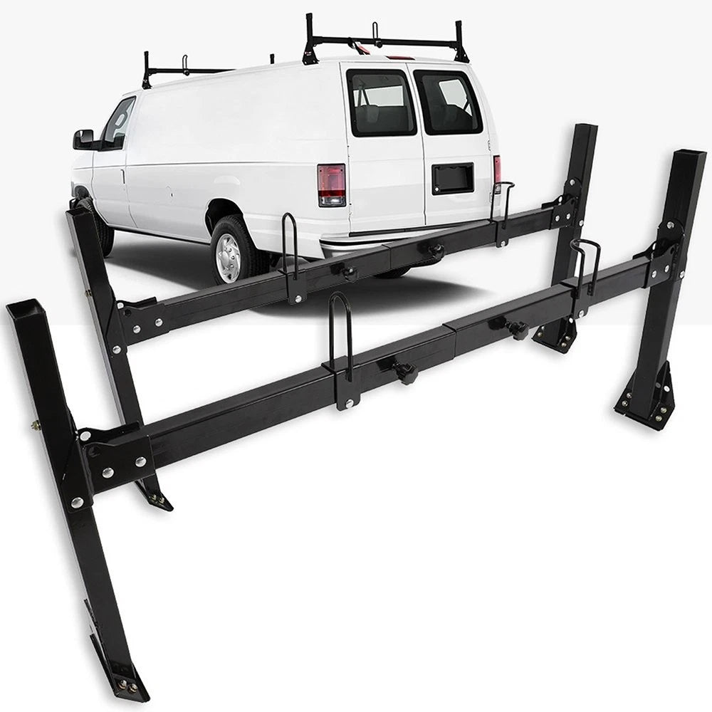 2X Black 2 Bar Ladder Roof Rack Crossbar for Ford Econoline Van