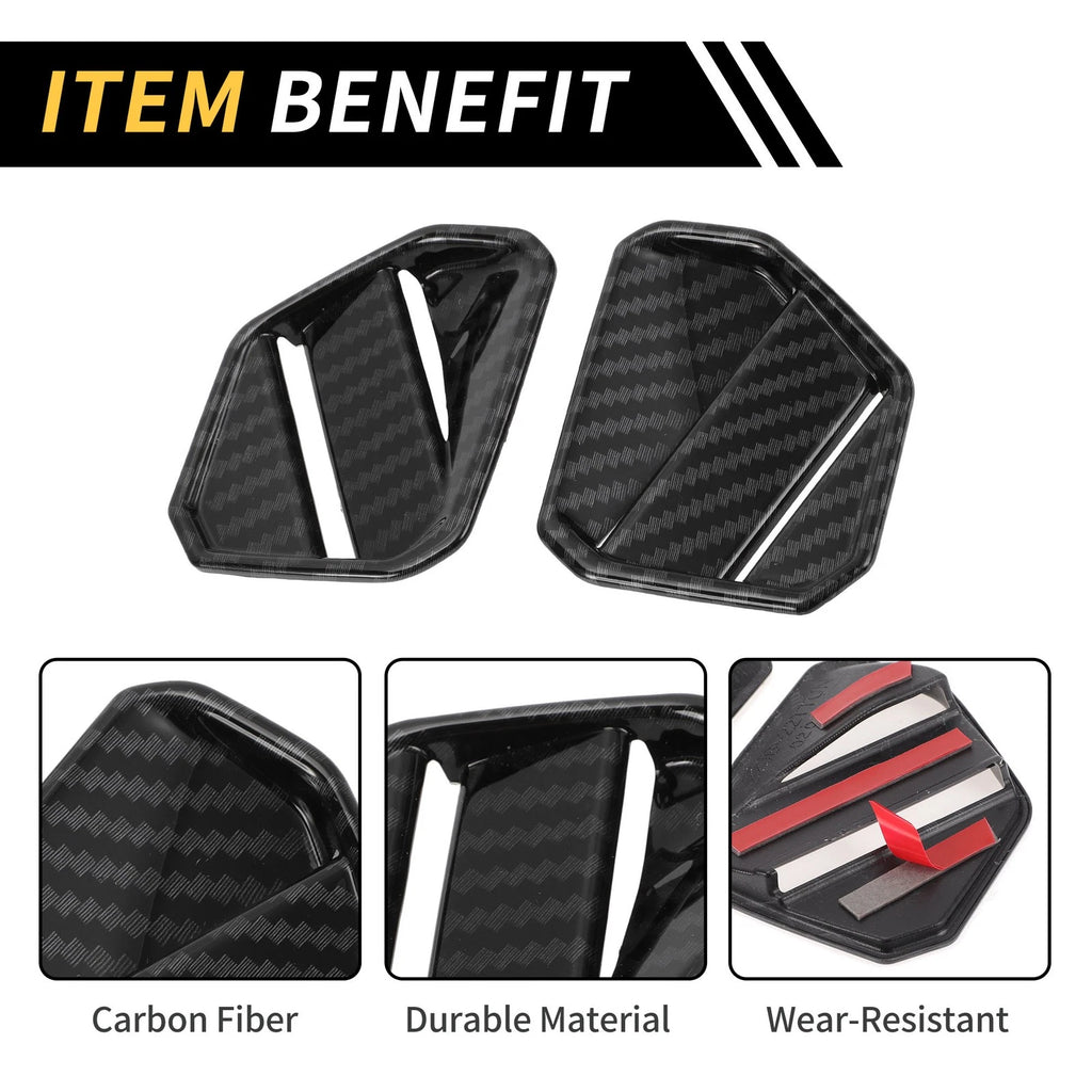 Set of 2 Carbon Fiber Air Vent AC Outlet Cover Trim for Toyota Tundra (2022–2024)