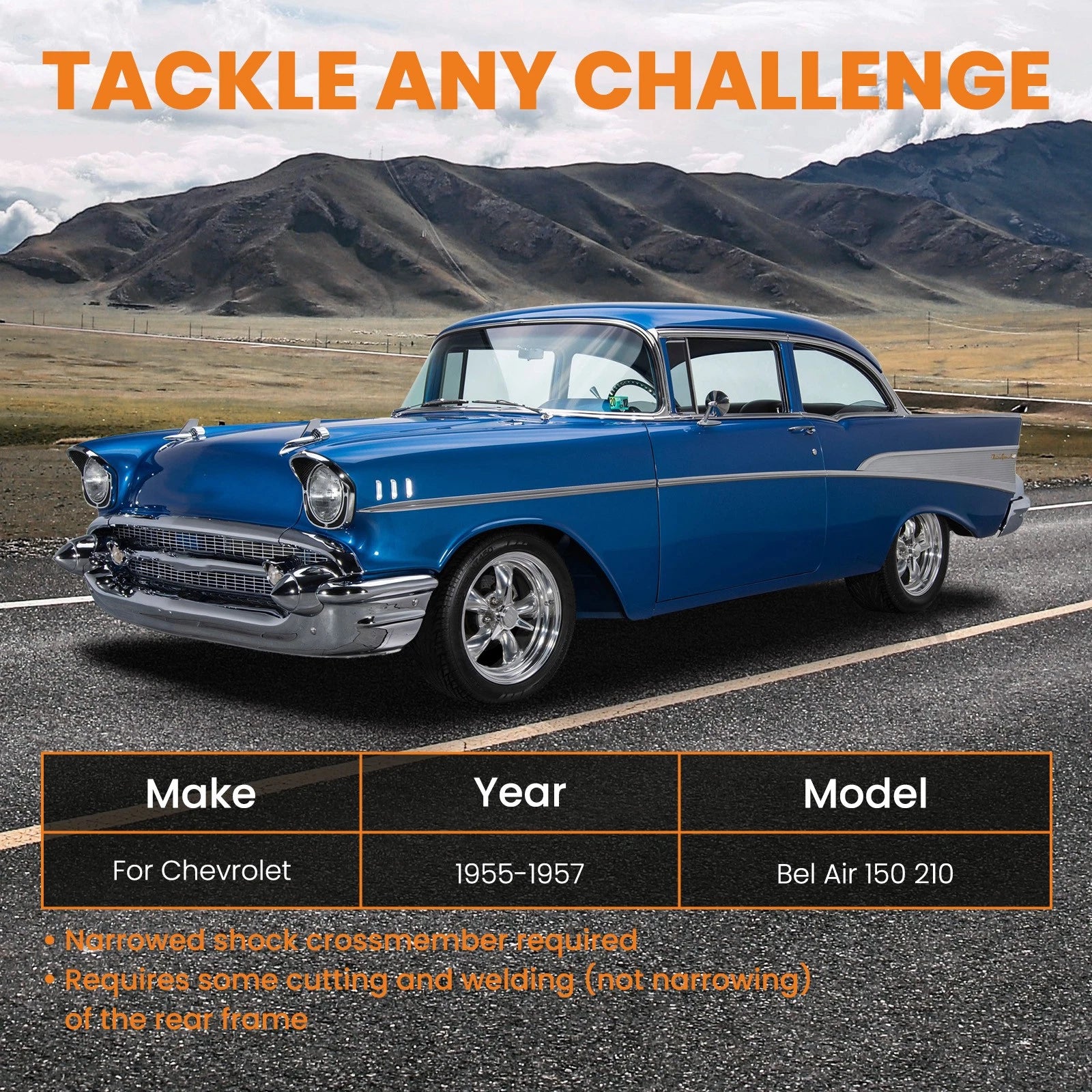 Rear Leaf Spring Relocation Kit for Chevrolet Bel Air (1955–1957)