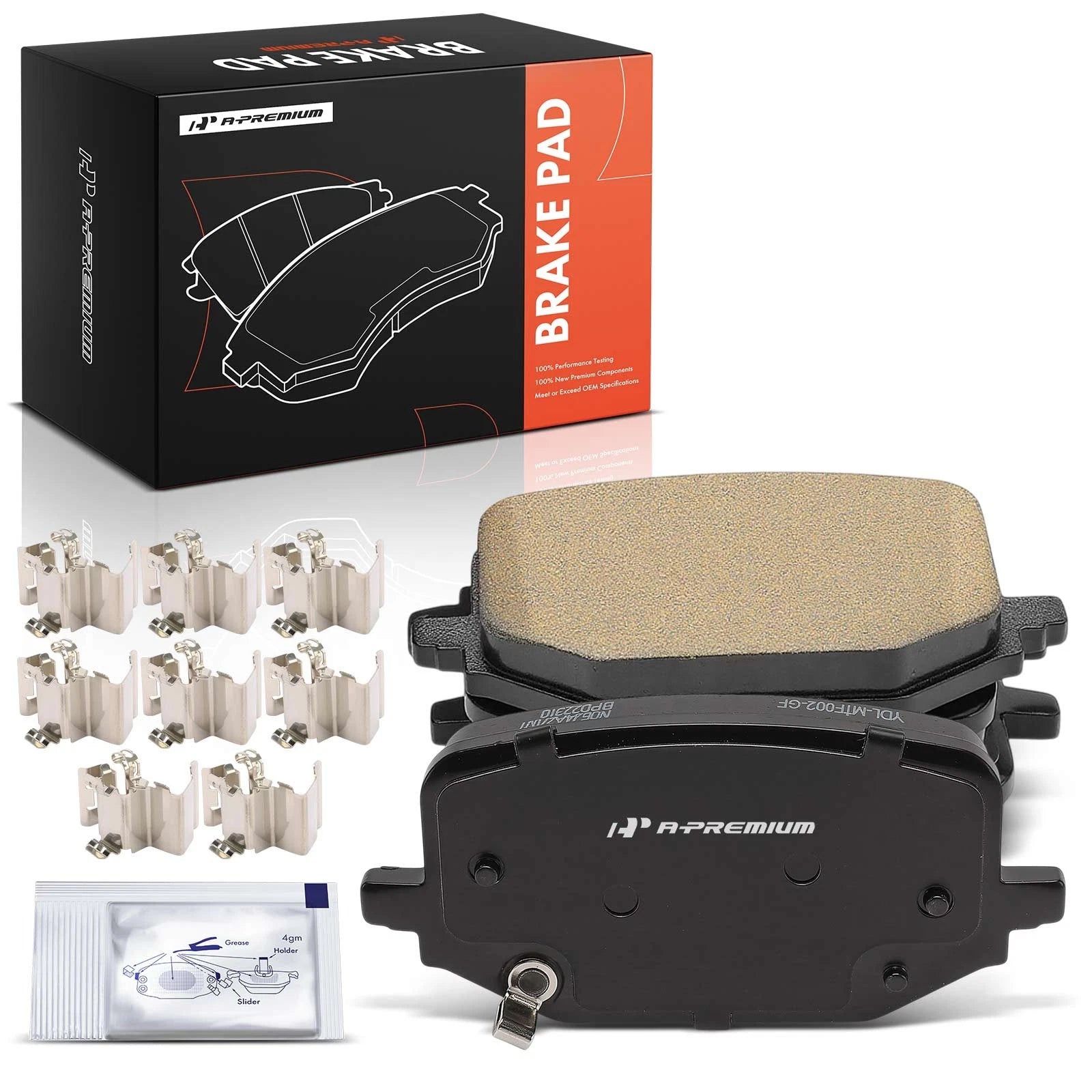 Set of 4 Rear Side Ceramic Brake Pads with Hardware for Ford Explorer 