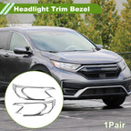 Pair Headlight Trim Bezel for Honda CR-V (2012–2014) Silver Tone