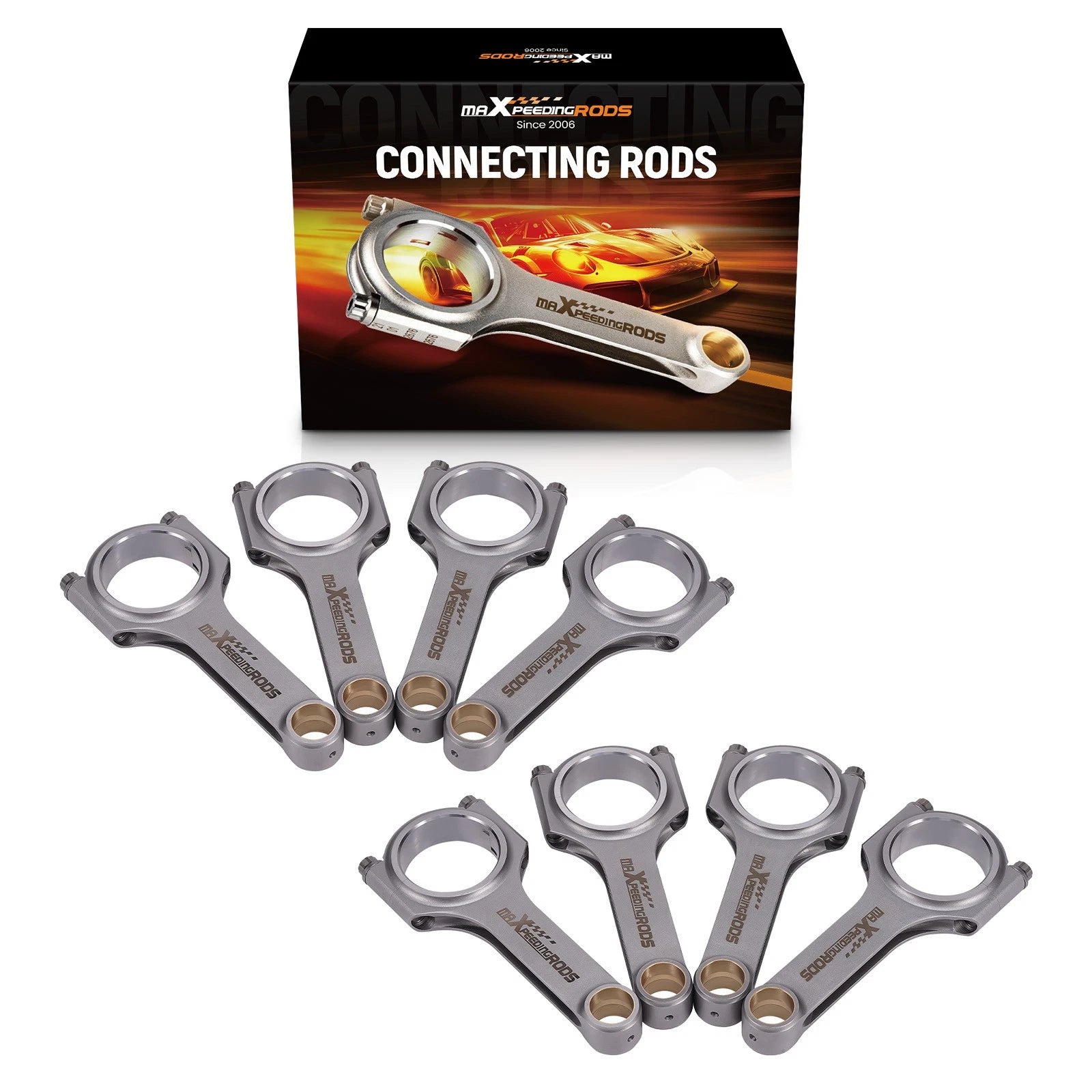 8pcs H-Beam Connecting Rods for Chevy Small Block SBC (6.125", 2.100", .927")