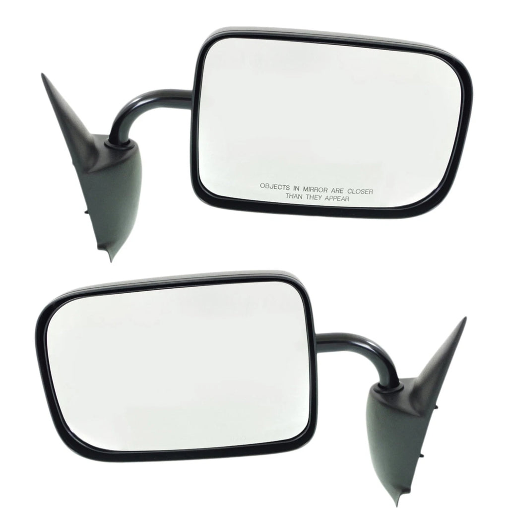 Set of 2 Textured Manual Side View Mirrors for Dodge Ram 2500 1500