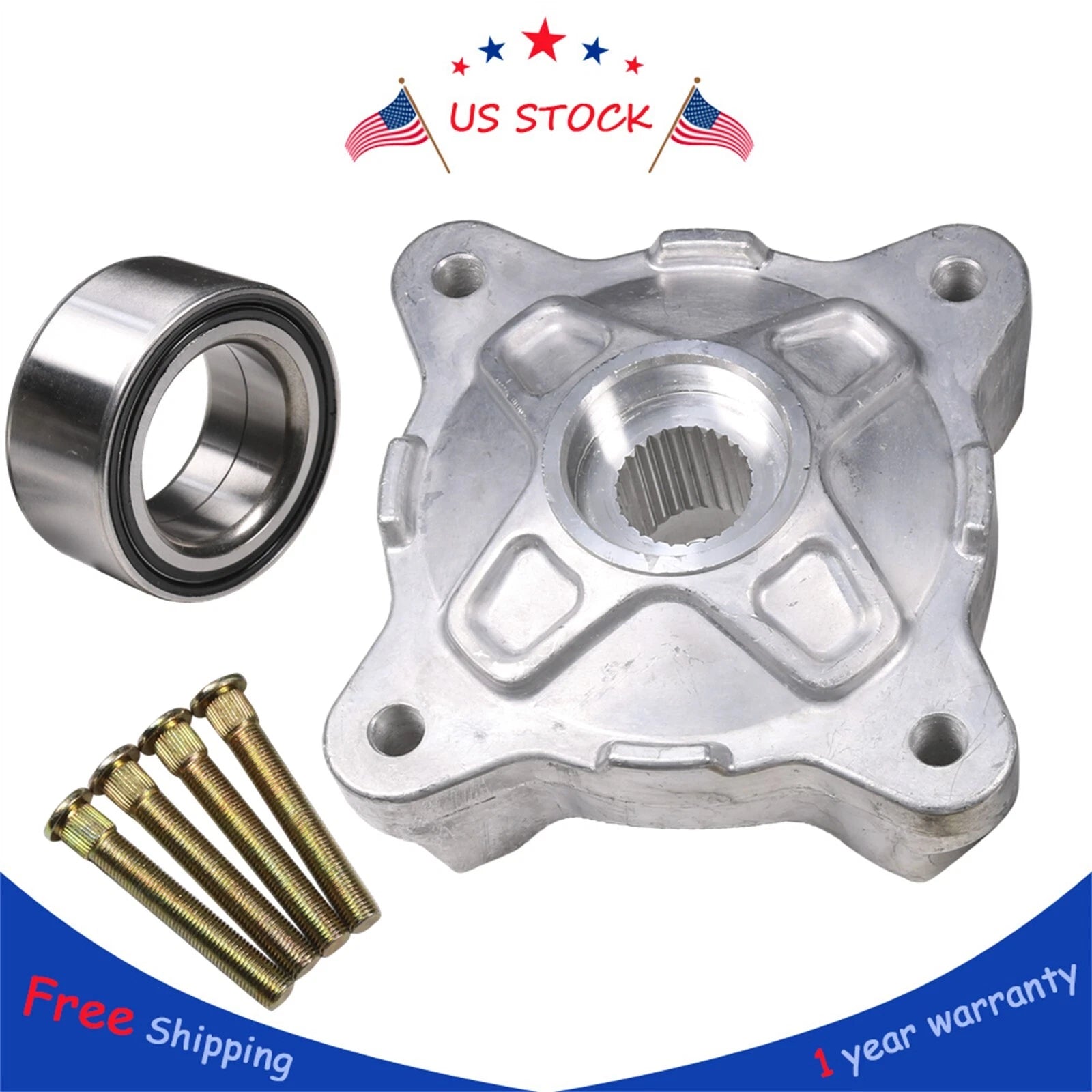 Front Wheel Hub with Studs and Bearing for Polaris RZR S 800 (2009–2014)