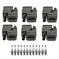 Set of 6 Ignition Coils & 12 Iridium TT Spark Plugs for Mercedes W210 W163