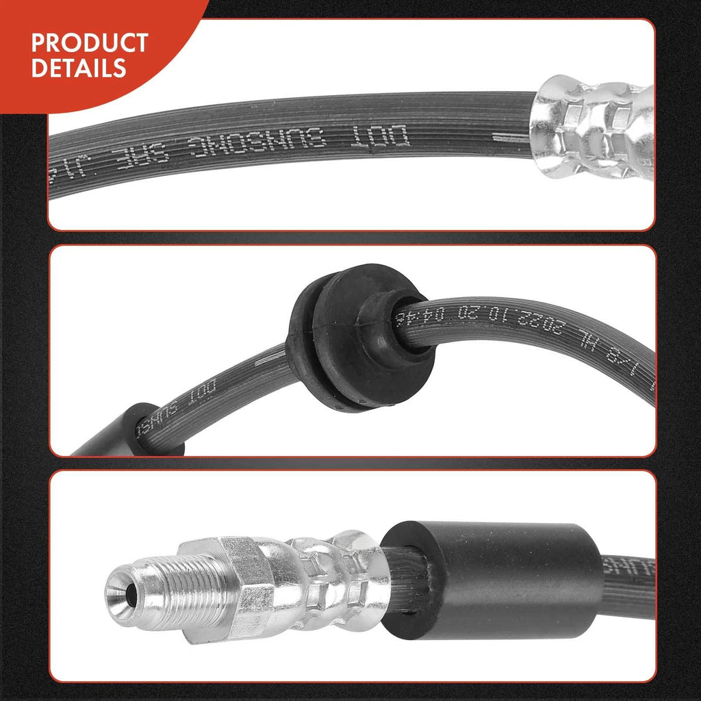2X Rear Brake Hydraulic Hose for Fiat 500X (2016–2019) Jeep Renegade