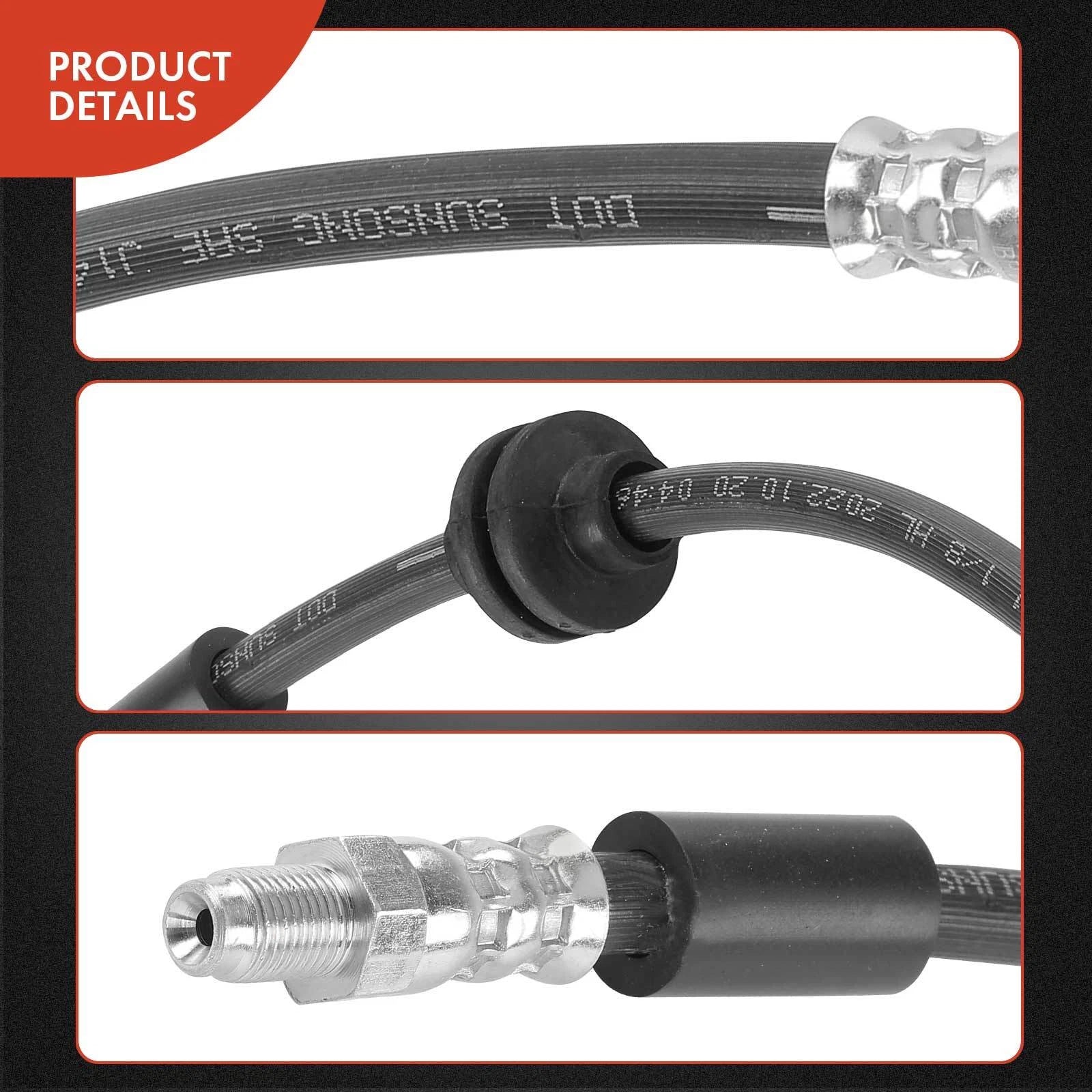 2X Rear Brake Hydraulic Hose for Fiat 500X (2016–2019) Jeep Renegade
