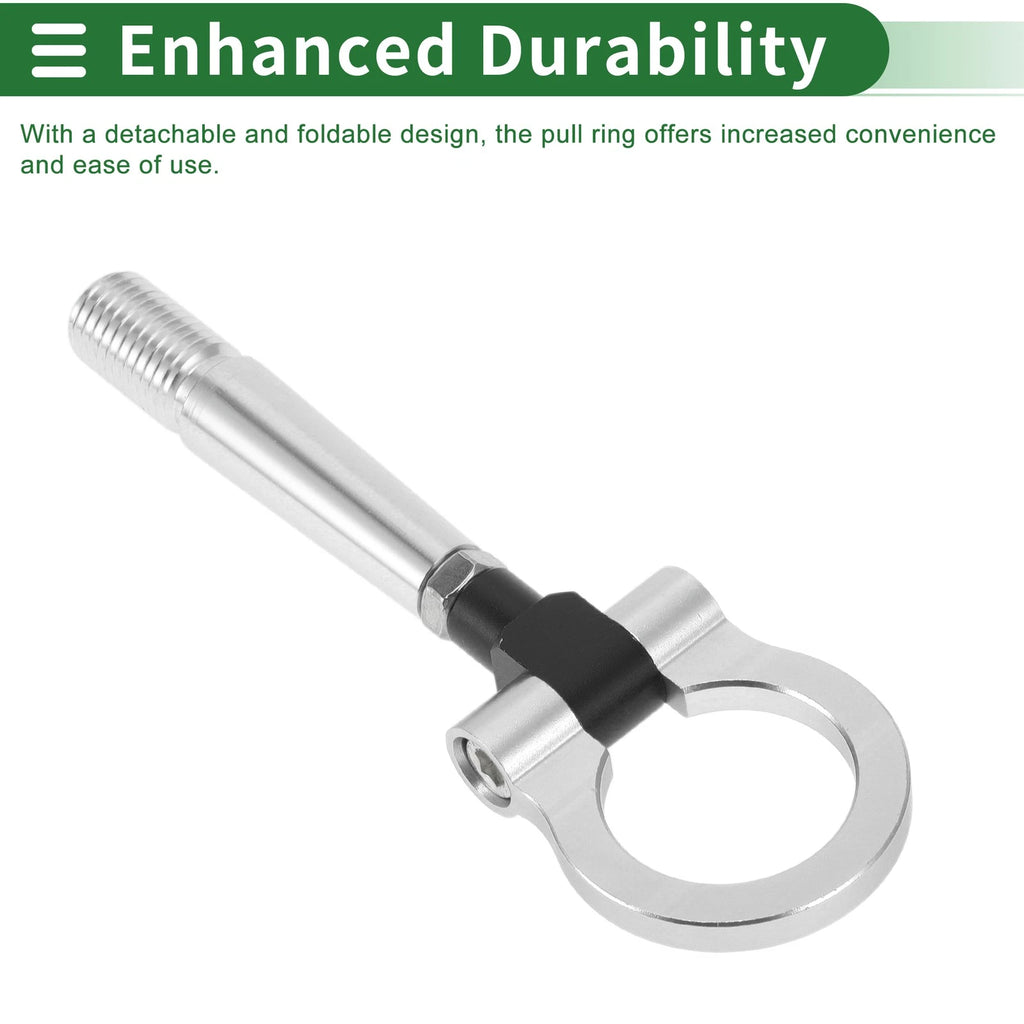 Tow Hook for Mitsubishi Lancer EX (23.6mm Aluminum Alloy, Silver Tone)