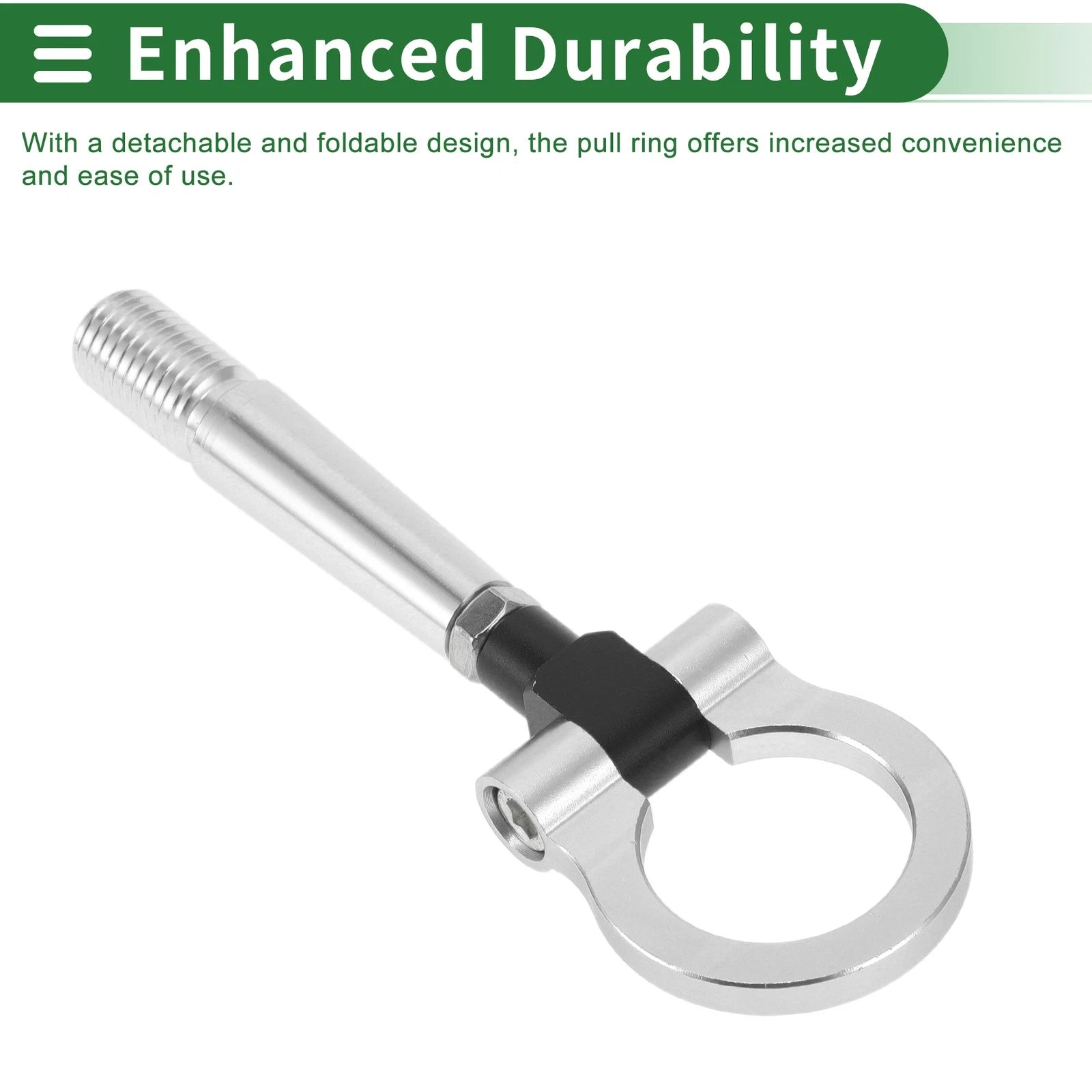 Tow Hook for Mitsubishi Lancer EX (23.6mm Aluminum Alloy, Silver Tone)