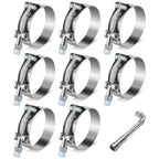 8PC 2.25" Stainless T-Bolt Clamp Set for Turbo Exhaust Intercooler