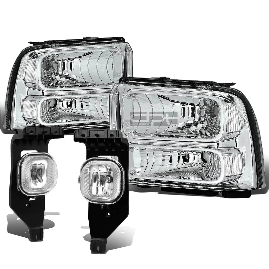 Chrome Clear Headlight + Turn Signal Lamp + OE Bumper Fog Light for Super Duty (2005–2007)