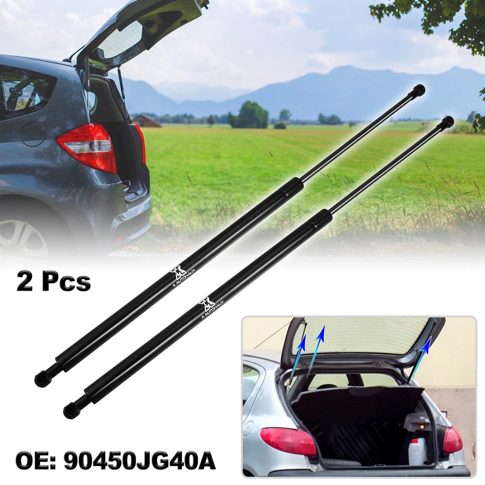 2X Rear Hatch Liftgate Gas Lift Supports 90450JG40A for Nissan X-Trail (2007–2014)
