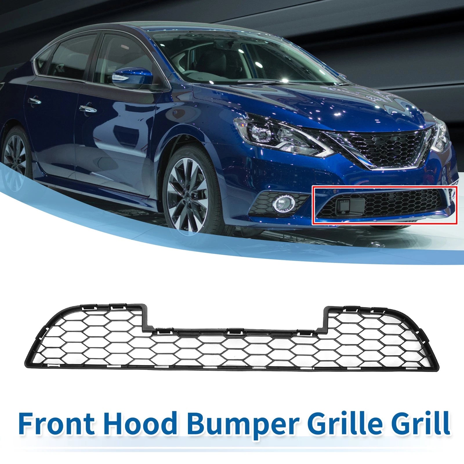 Front Lower Bumper Grille for Nissan Sentra (2015–2018) Black