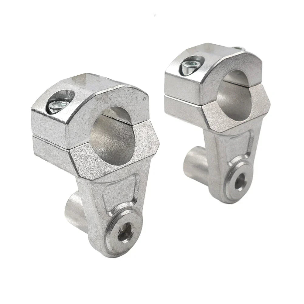 Silver Motorcycle Handlebar 7/8" to 1-1/8" Fat Bar Mount Clamps (Fits Most)