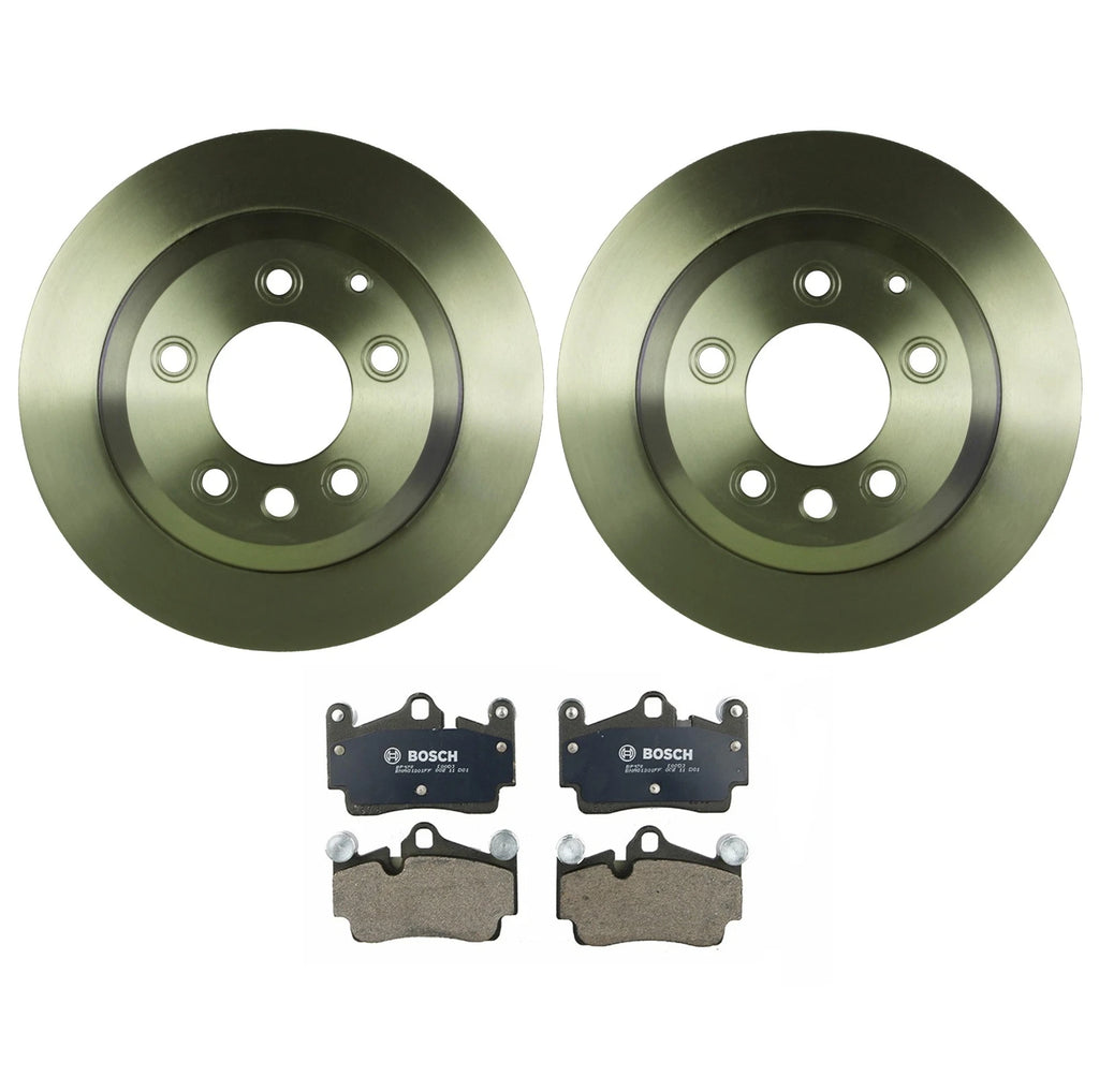 Bosch QuietCast Rear Brake Kit for Audi Porsche VW (330mm Disc Rotor)
