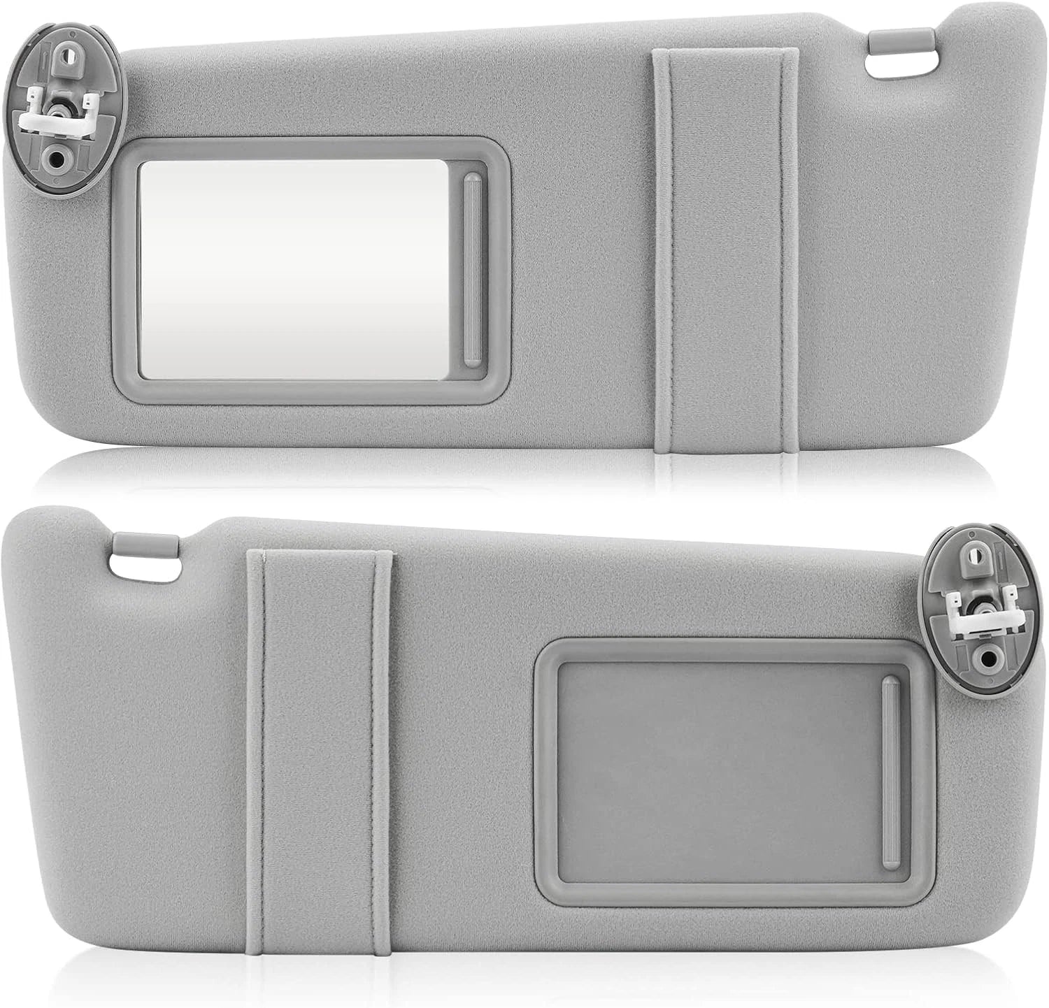 Set of 2 Gray Sun Visors with Cover Trims for Toyota Venza (2009–2016)