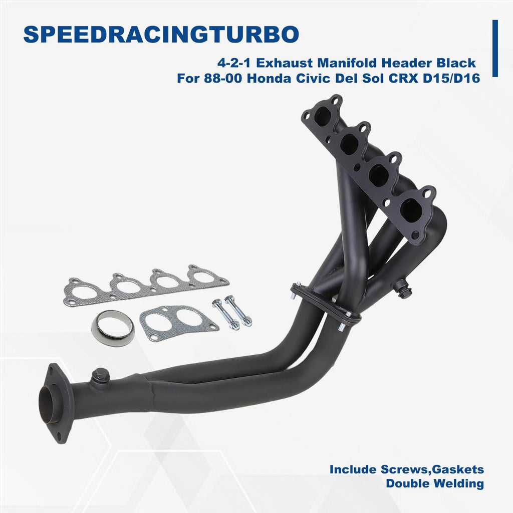 4-2-1 Exhaust Manifold Header for Honda Civic Del Sol CRX (1988–2000)