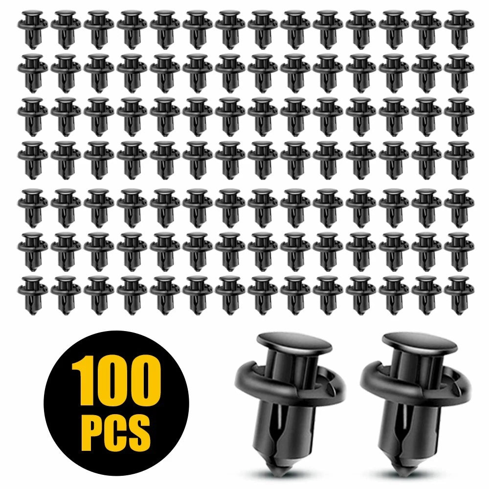100Pc Bumper Clips 10mm Hood Fender Retainer Fasteners for Honda