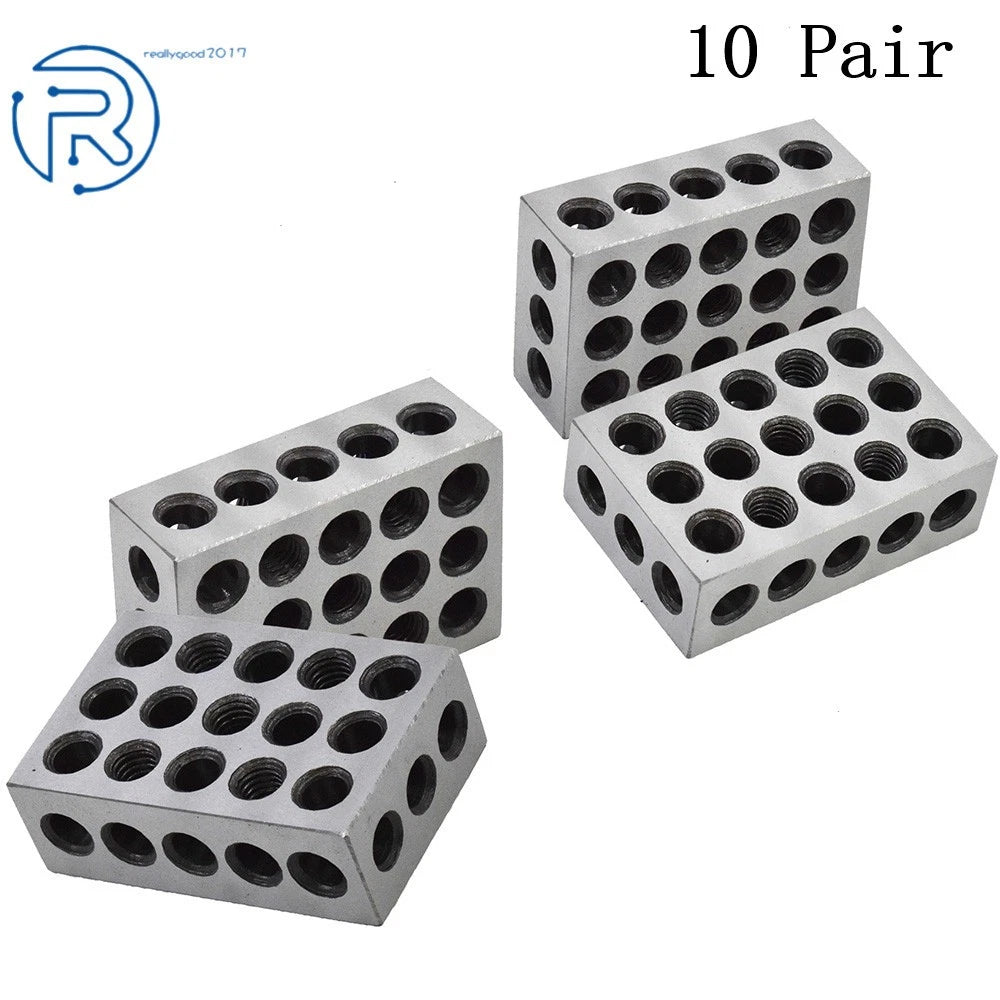 10 Pair 1-2-3 Blocks 23 Holes Machinist Jig .0002" Precision