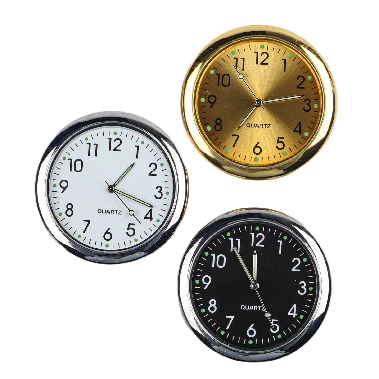 3X 40mm Luminous Car Clocks for Dashboard & Marine Vehicles Accessories