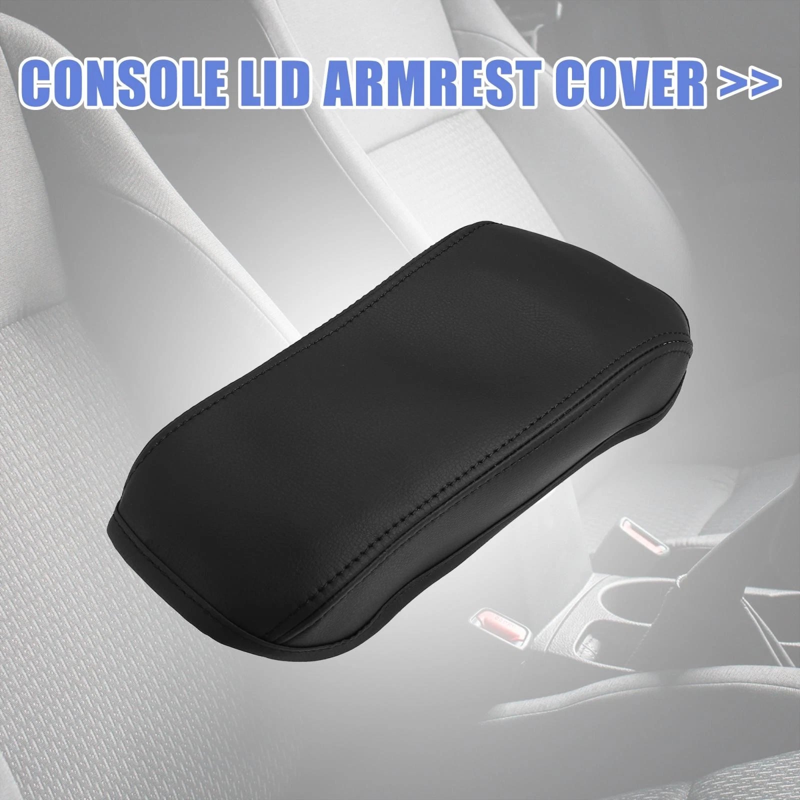 Faux Leather Armrest Seat Box Cover for Toyota Corolla (2014–2019) Black