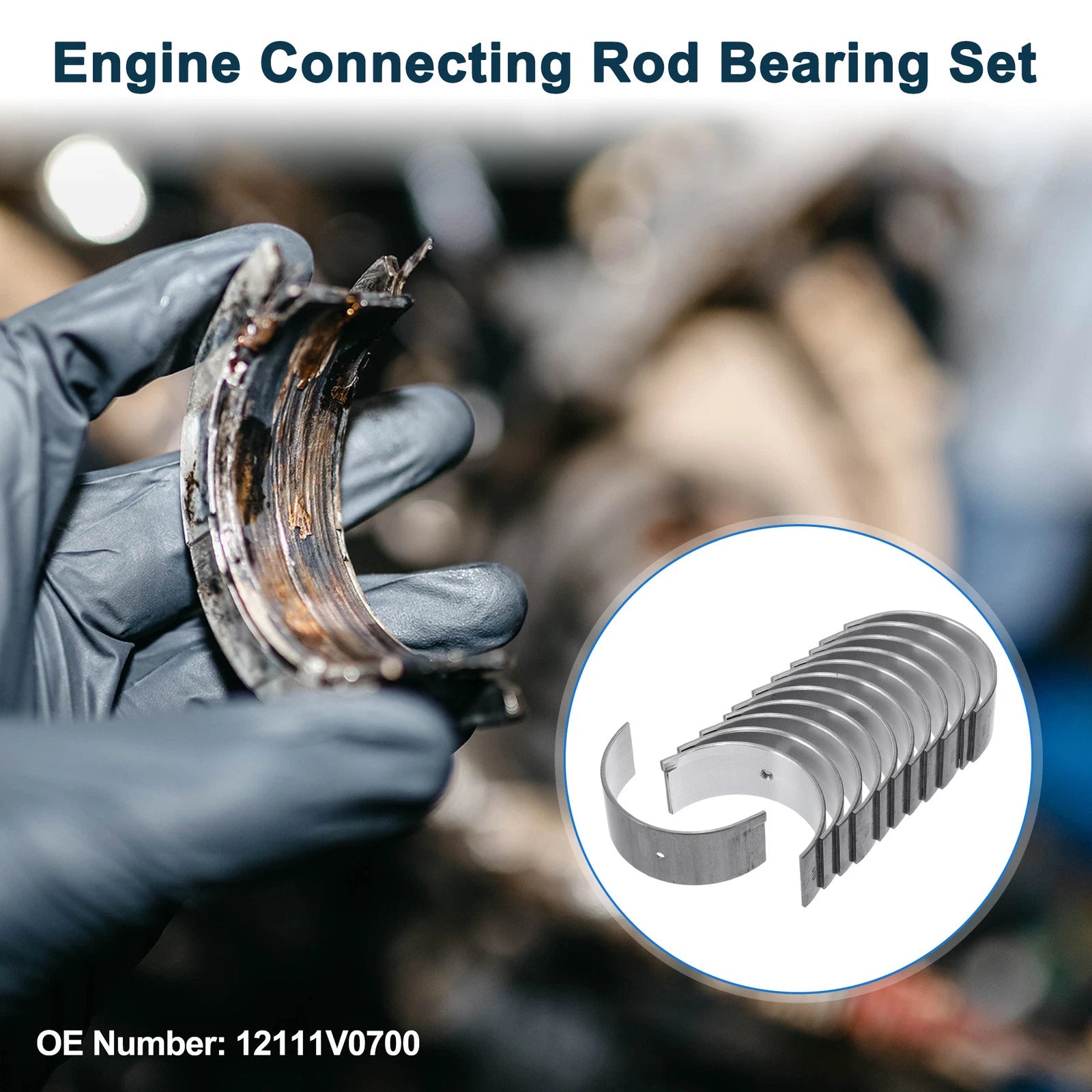Set of 12 Connecting Rod Bearings for Nissan (12111V0700)