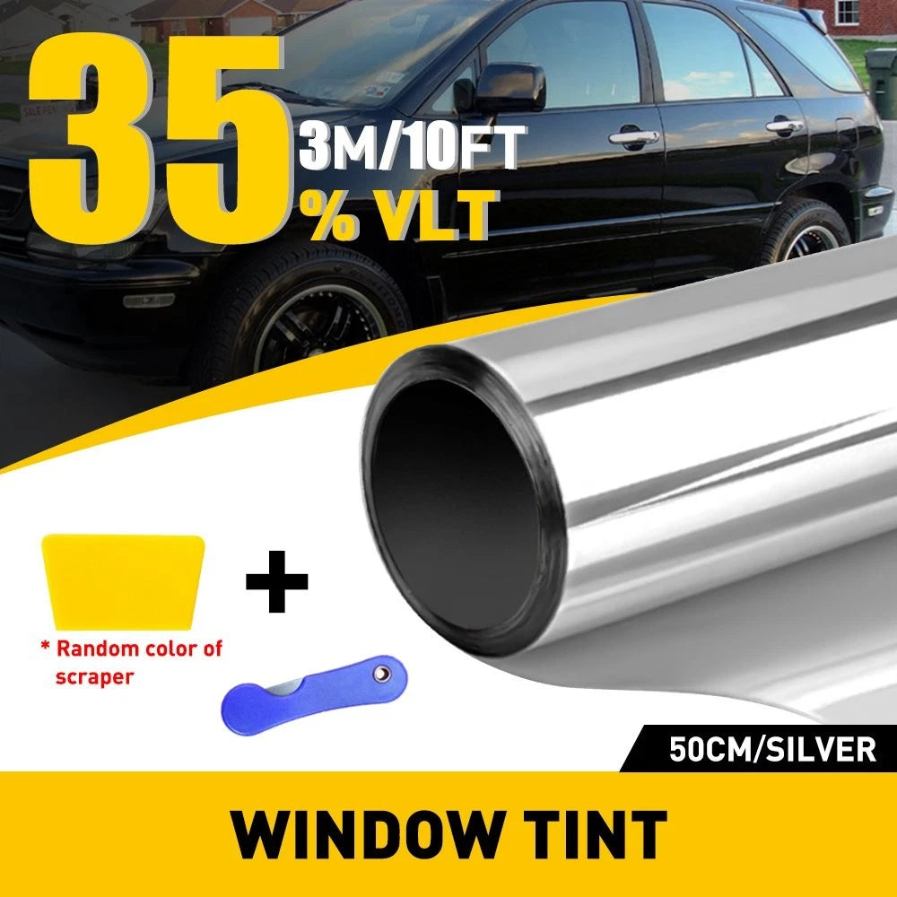 20" x 10FT Silver Chrome Tint Film for Car Home Office