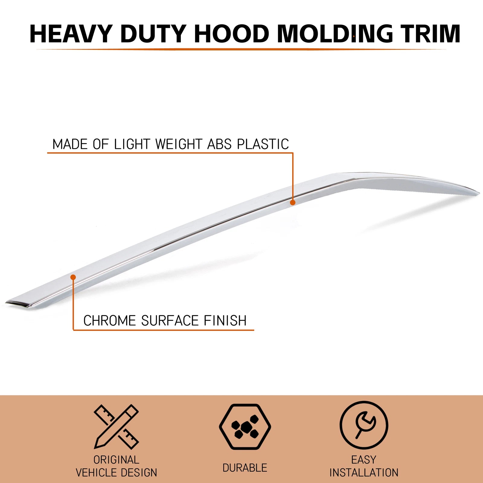 Chrome Hood Molding Trim for Cadillac SRX (2010–2016)