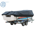 Waterproof Black Trailerable Boat Cover for V-Hull Tri-Hull 20-22ft